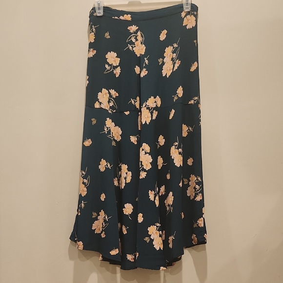 Handmade Dresses & Skirts - Floral A-Line Skirt - Green and Cream